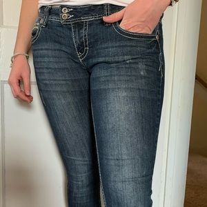Dark wash skinny jeans